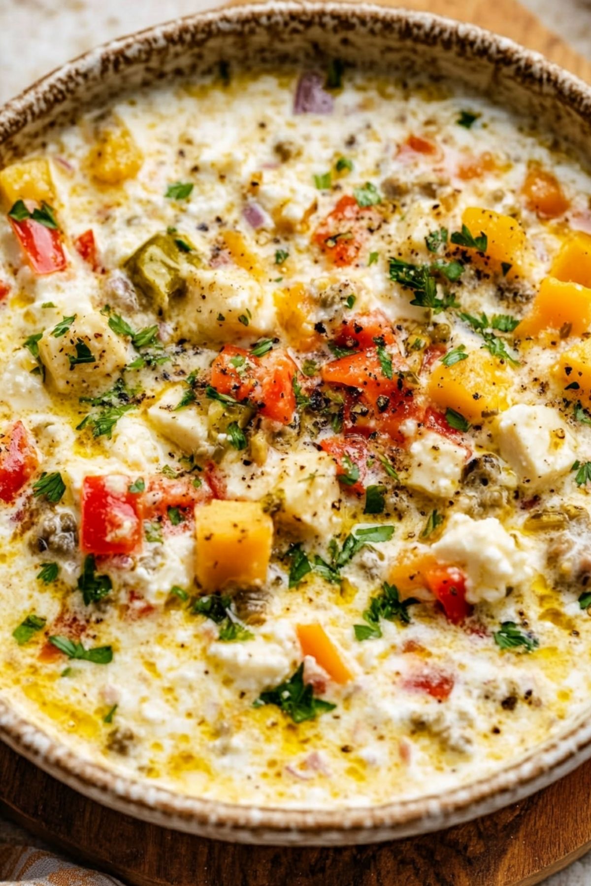 High Protein Cottage Cheese Giardiniera Dip