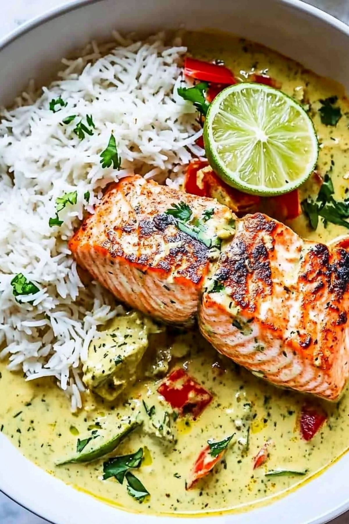 Salmon in Coconut Lime Indian Curry