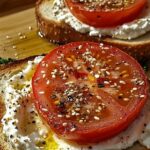 Ricotta & Tomato Toast with Sesame Seeds & Olive Oil