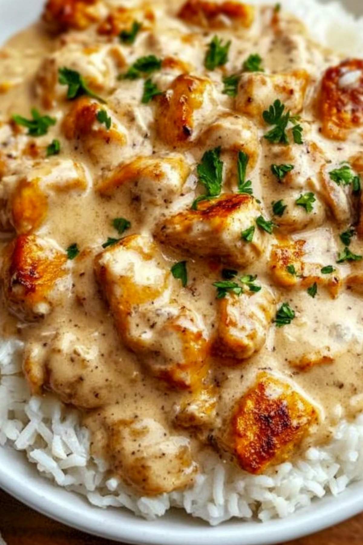 Homemade Creamy Smothered Chicken and Rice – Quick and Tasty