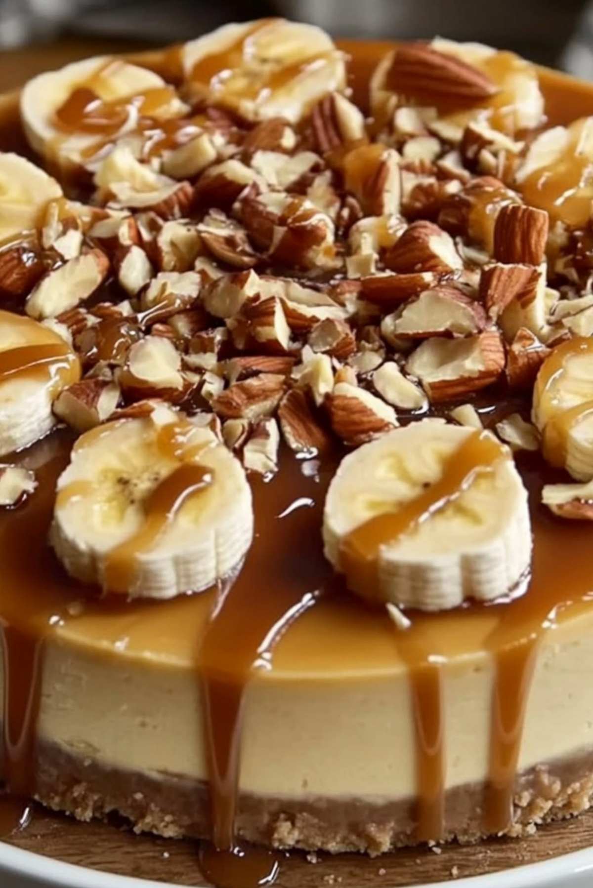 Banana Caramel Nut Cheesecake