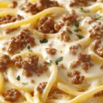 Creamy Ground Beef Alfredo Pasta – A Comforting, Easy Dinner