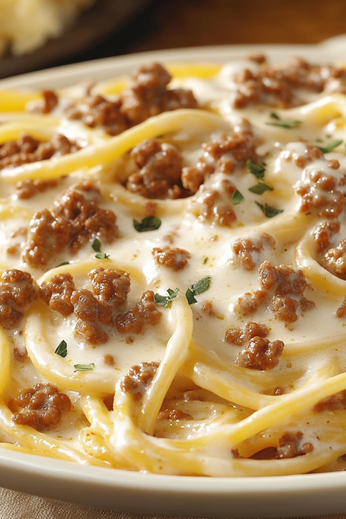 Creamy Ground Beef Alfredo Pasta – A Comforting, Easy Dinner