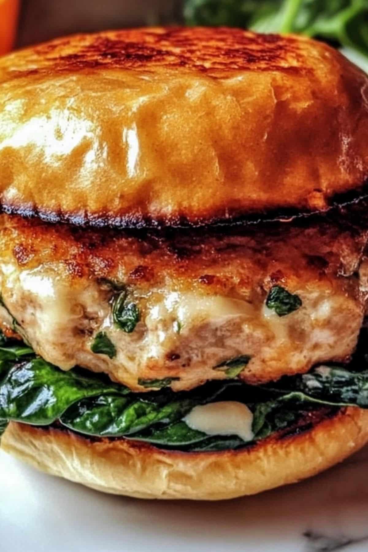 Juicy White Cheddar Spinach Chicken Burgers – A Healthier Twist on a Classic