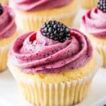 Light, Zesty, and Delicious: Lemon Poppy Seed Cupcakes with Blackberry Frosting