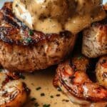 Surf and Turf with Creamy Garlic Sauce – A Restaurant-Quality Meal at Home