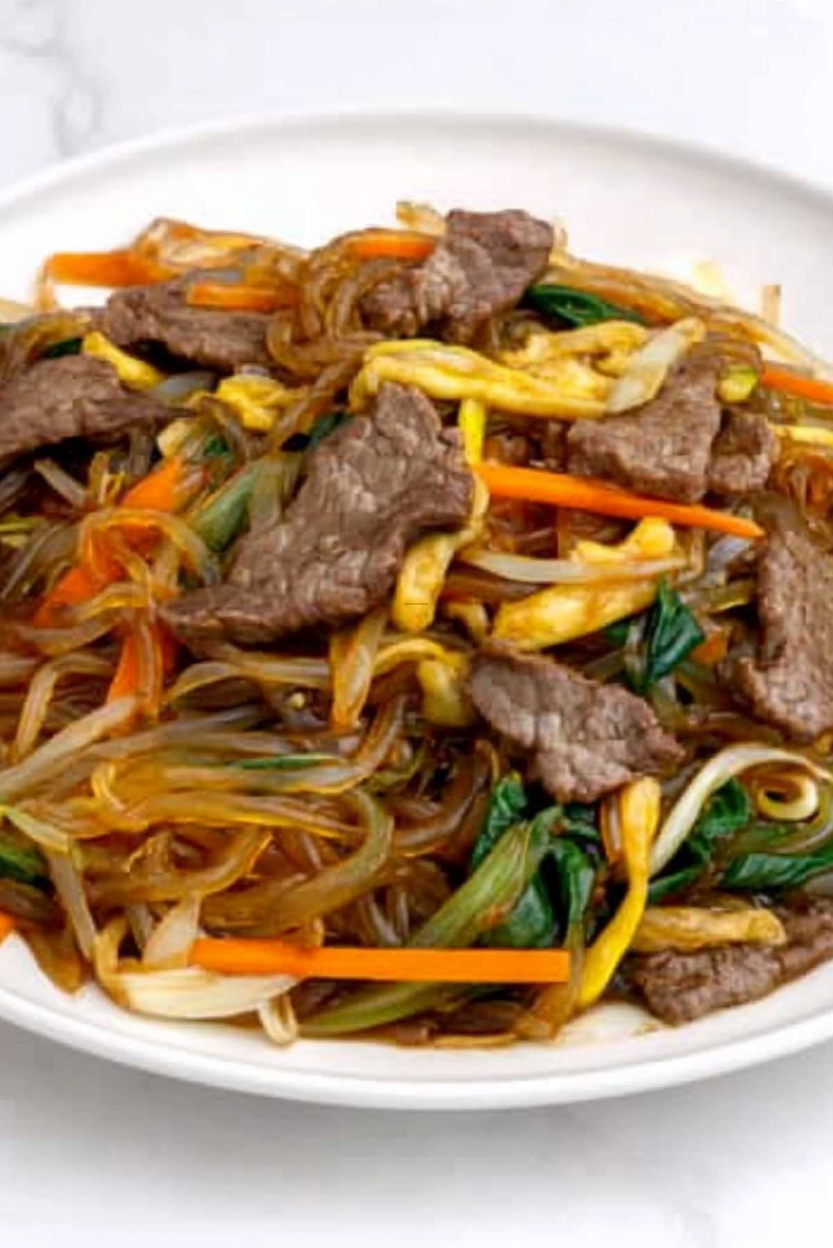 Beef Japchae (Korean Glass Noodles)