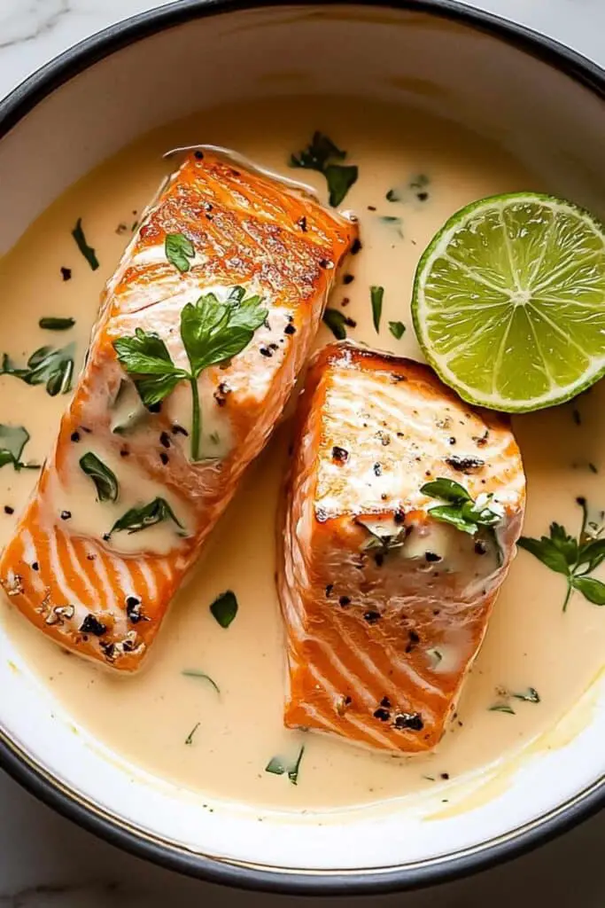 Poached Salmon in Coconut Lime Sauce 4 Poached Salmon in Coconut Lime Sauce