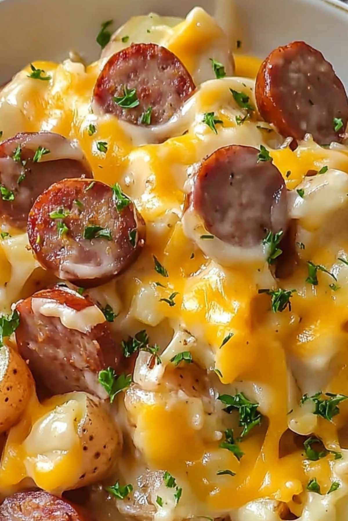 Cheesy Ranch Potatoes and Smoked Sausage