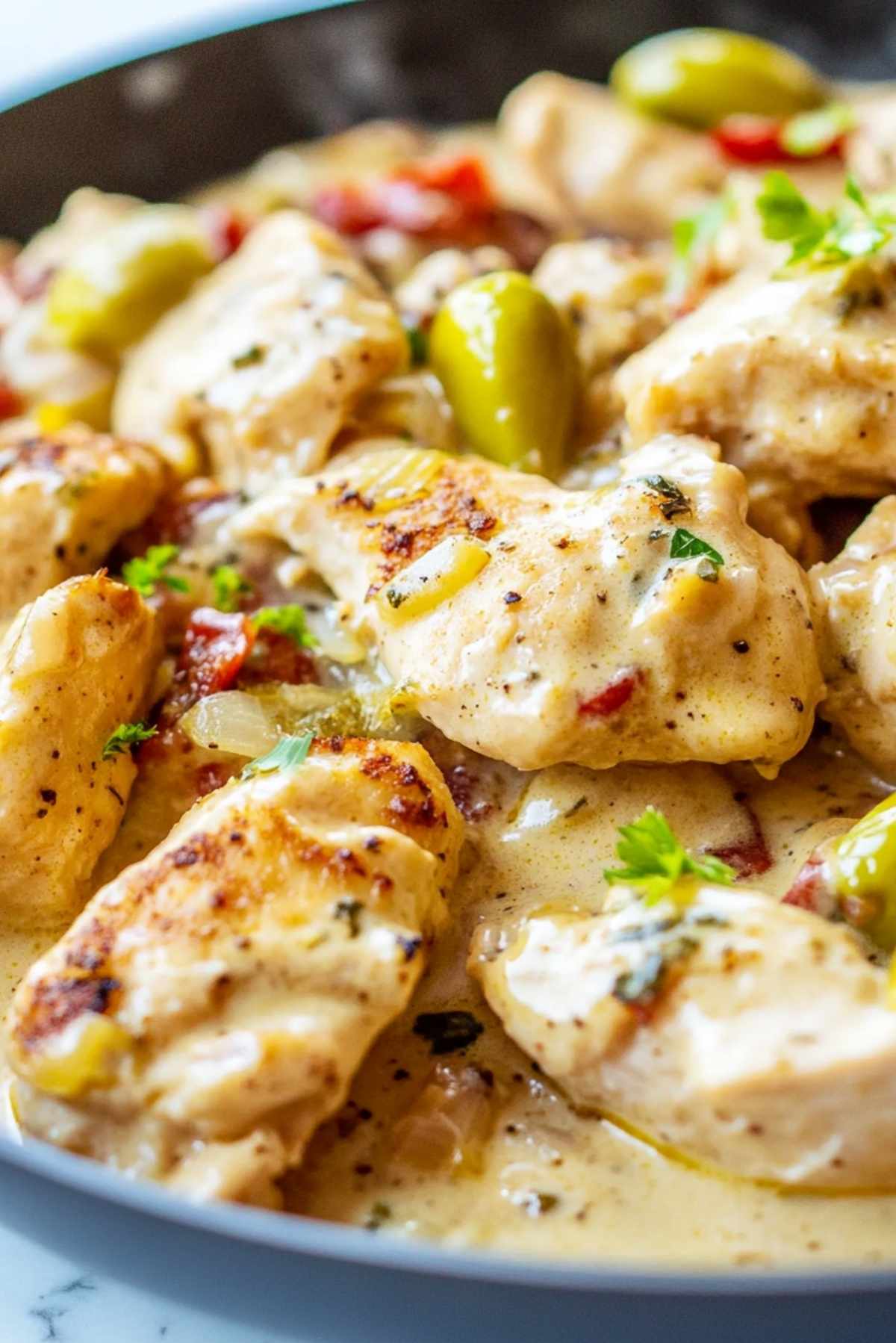 Creamy Pepperoncini Chicken Skillet