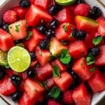 Keto Watermelon Fruit Salad with Lime Mint Dressing