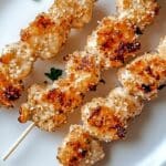 Air Fryer Garlic Parmesan Chicken Skewers