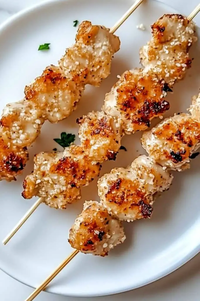 Air Fryer Garlic Parmesan Chicken Skewers 4 Air Fryer Garlic Parmesan Chicken Skewers