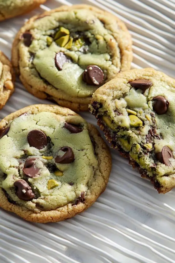 Pistachio Cream Chocolate Chip Cookies 4 Pistachio Cream Chocolate Chip Cookies
