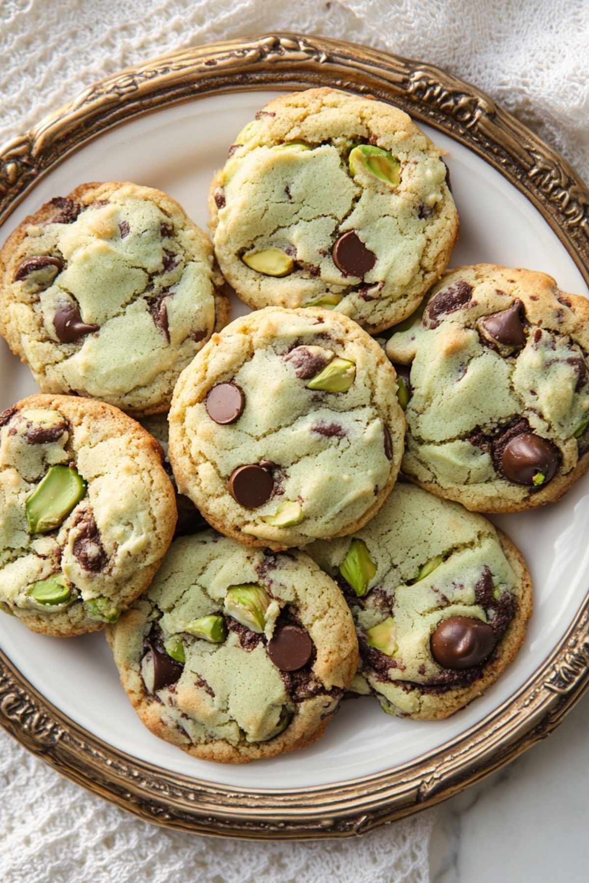 Pistachio Cream Chocolate Chip Cookies
