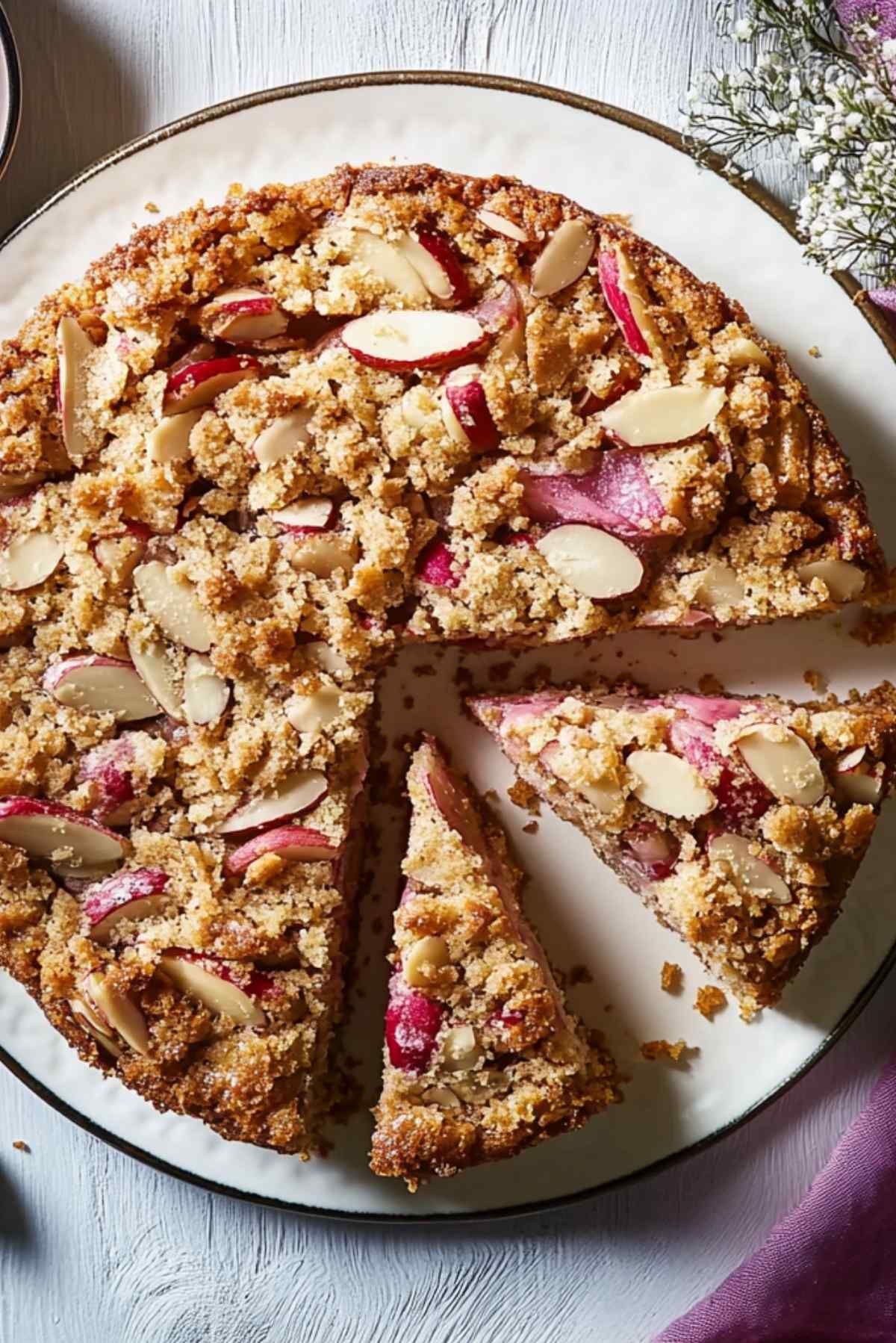 Almond Rhubarb Coffee Cake
