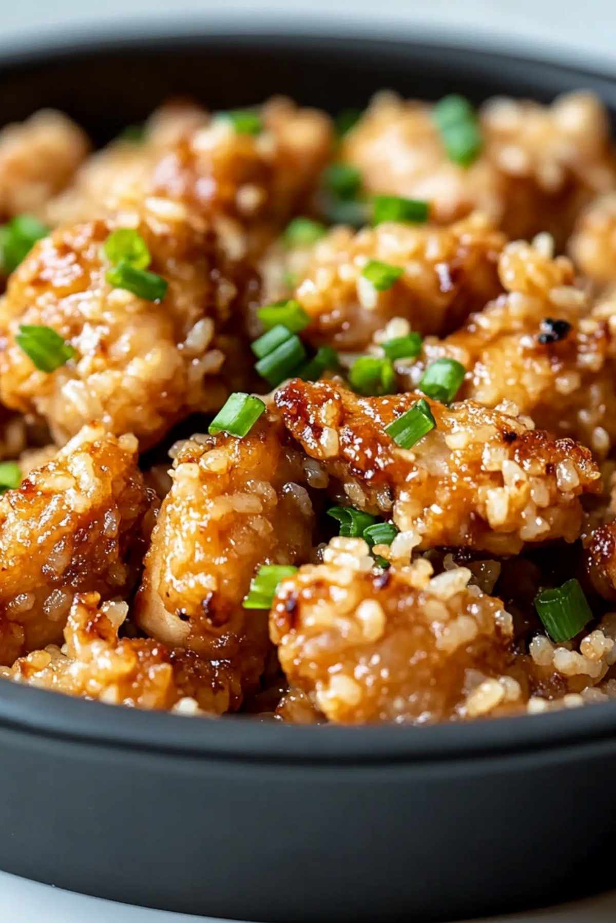High Protein Crispy Garlic Chicken Fried Rice
