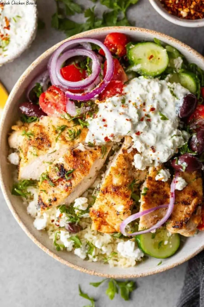 Greek Chicken Bowls 4 Greek Chicken Bowls