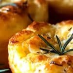 Golden Crust Garlic Rosemary Focaccia Muffins