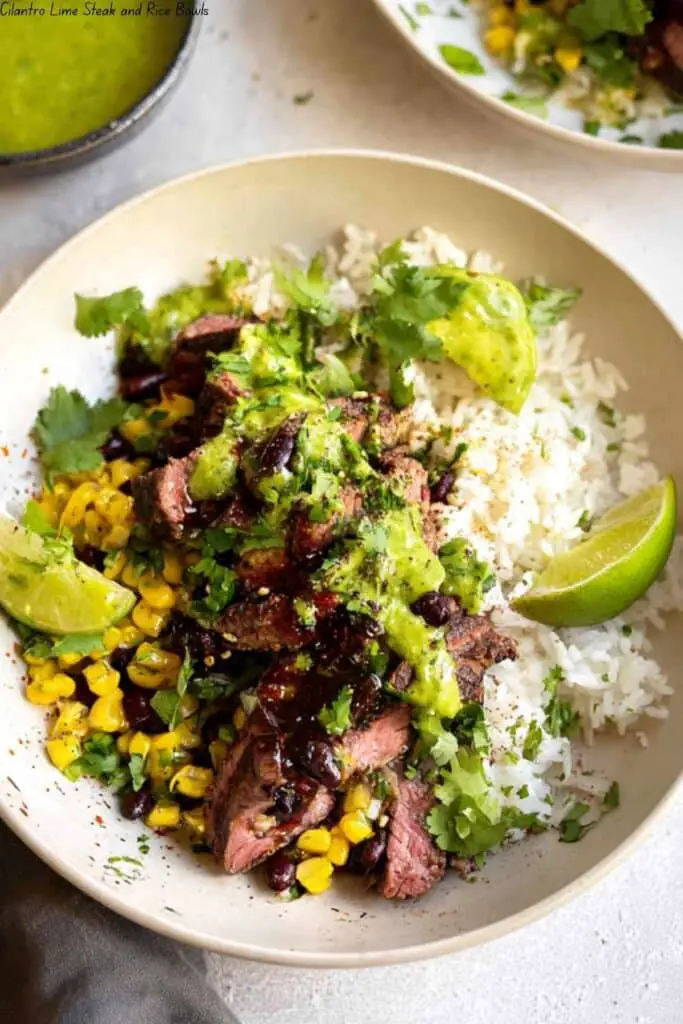 Cilantro Lime Steak and Rice Bowls 4 Cilantro Lime Steak and Rice Bowls