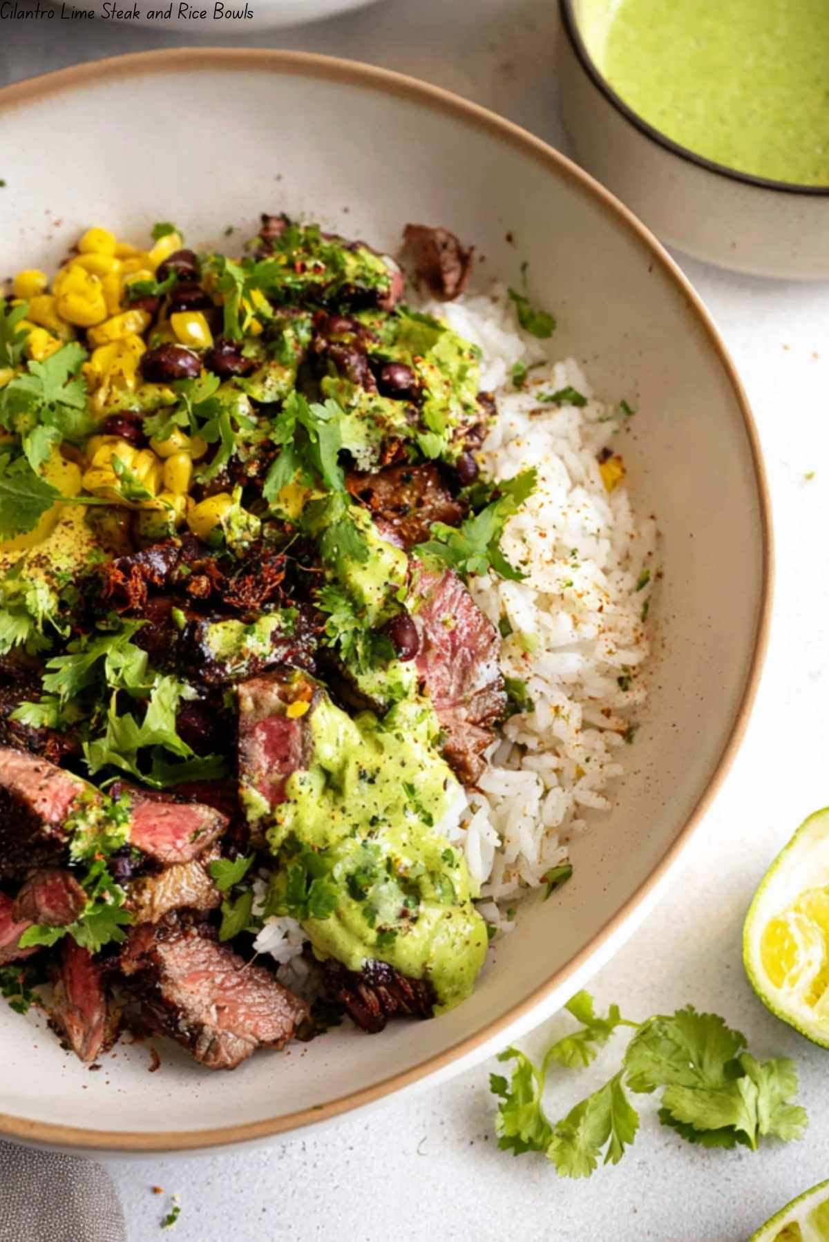 Cilantro Lime Steak and Rice Bowls