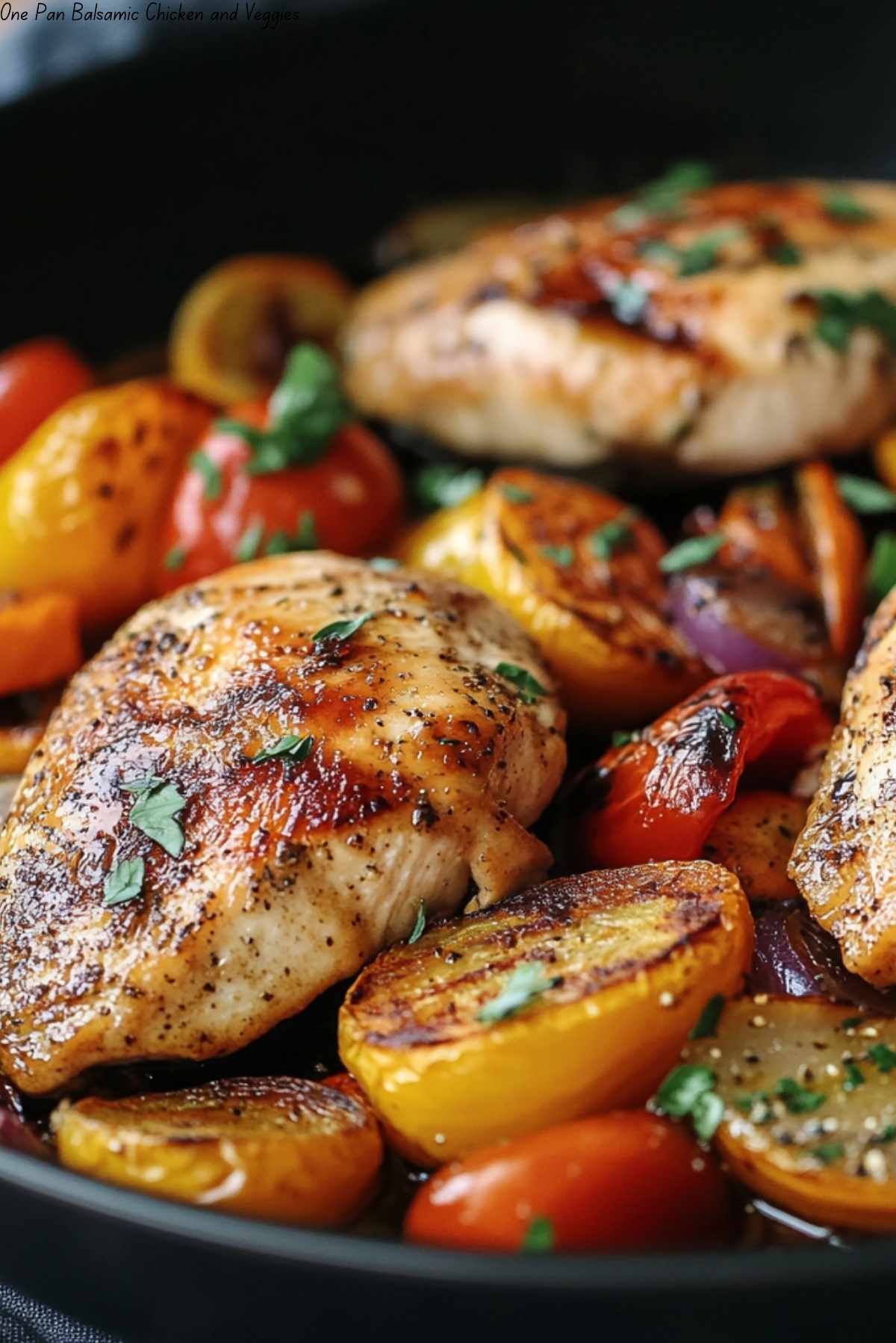 One Pan Balsamic Chicken and Veggies