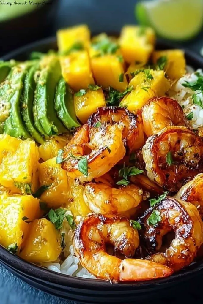 Shrimp Avocado Mango Bowls 4 Shrimp Avocado Mango Bowls