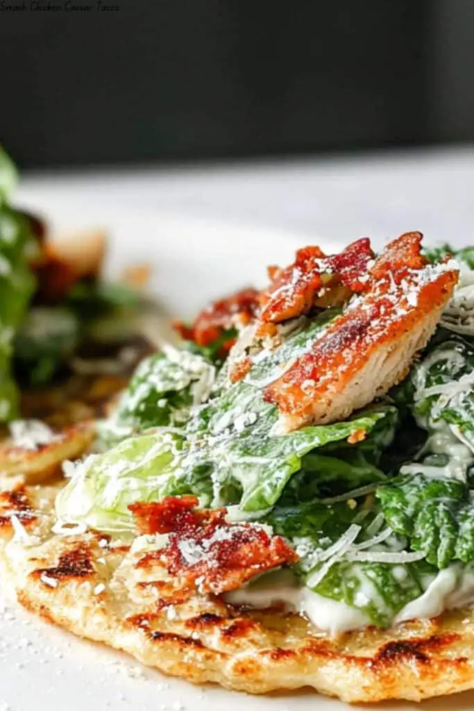 Smash Chicken Caesar Tacos 4 Smash Chicken Caesar Tacos