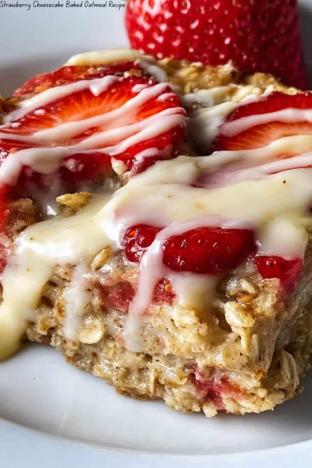 Strawberry Cheesecake Baked Oatmeal Recipe