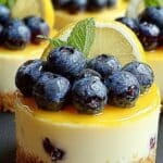 Mini Lemon Blueberry Cheesecakes