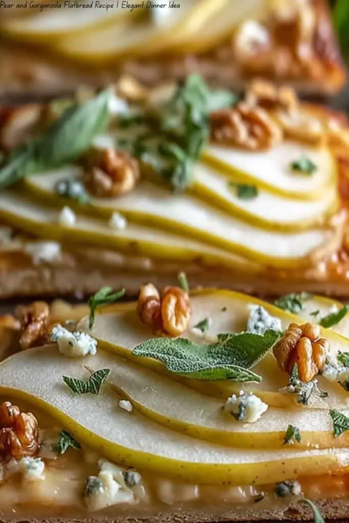 Pear and Gorgonzola Flatbread Recipe | Elegant Dinner Idea 4 Pear and Gorgonzola Flatbread Recipe | Elegant Dinner Idea