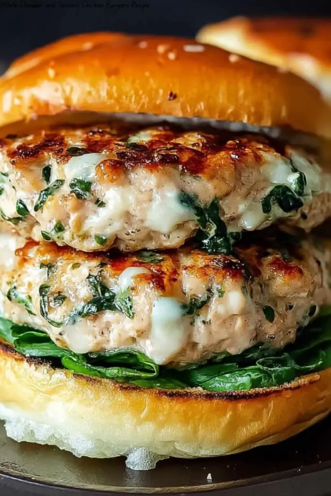 White Cheddar and Spinach Chicken Burgers Recipe 4 White Cheddar and Spinach Chicken Burgers Recipe