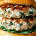 White Cheddar and Spinach Chicken Burgers Recipe