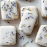 Iced Lemon Lavender Shortbread Cookies