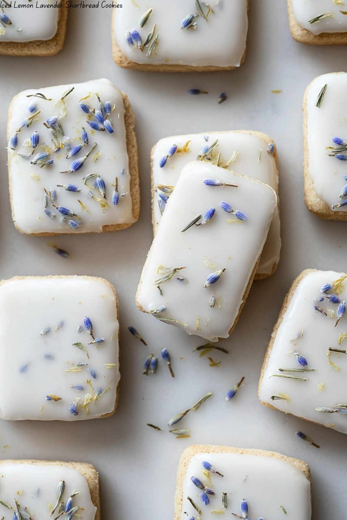 Iced Lemon Lavender Shortbread Cookies