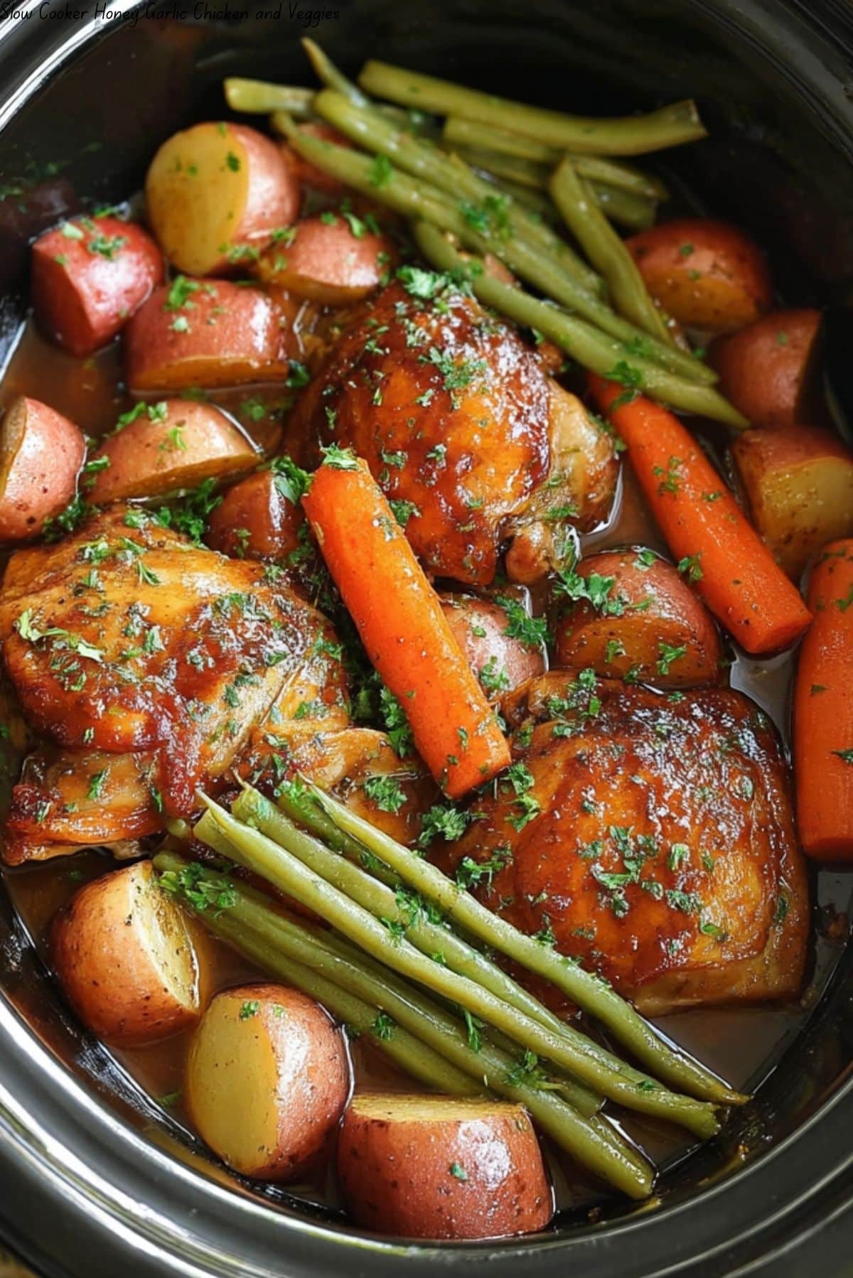 Slow Cooker Honey Garlic Chicken and Veggies