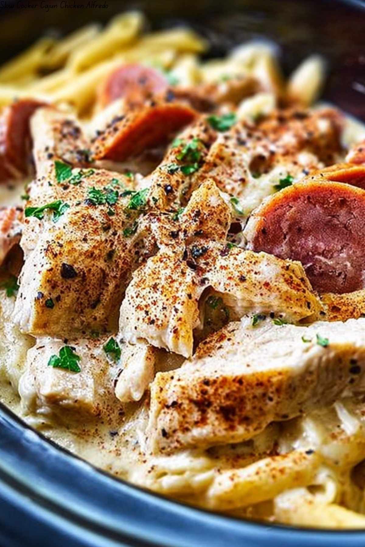 Slow Cooker Cajun Chicken Alfredo