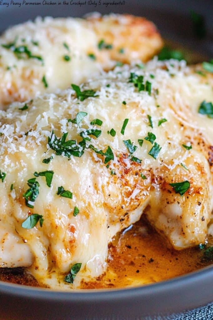 Easy Peasy Parmesan Chicken in the Crockpot (Only 5 ingredients!) 4 Easy Peasy Parmesan Chicken in the Crockpot (Only 5 ingredients!)