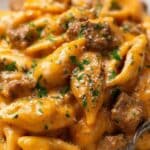 Creamy Garlic Beef Pasta Recipe