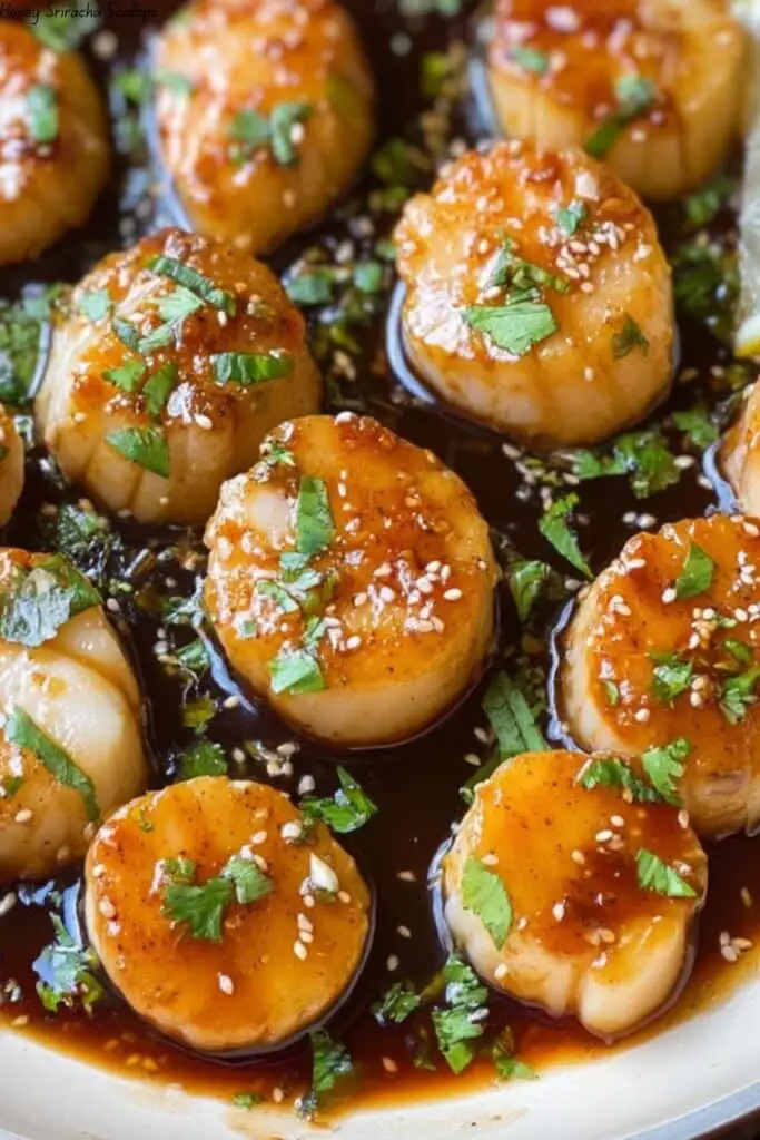 Honey Sriracha Scallops 4 Honey Sriracha Scallops