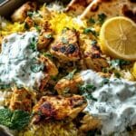 Easy Chicken Tzatziki Rice Bake