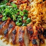 Fiery Chicken Ramen with Creamy Garlic Sauce