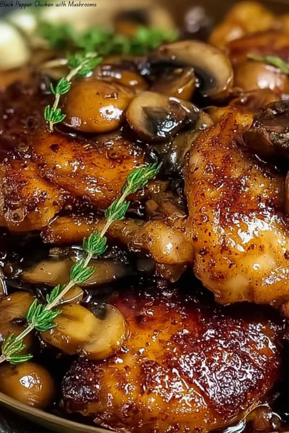 Black Pepper Chicken with Mushrooms
