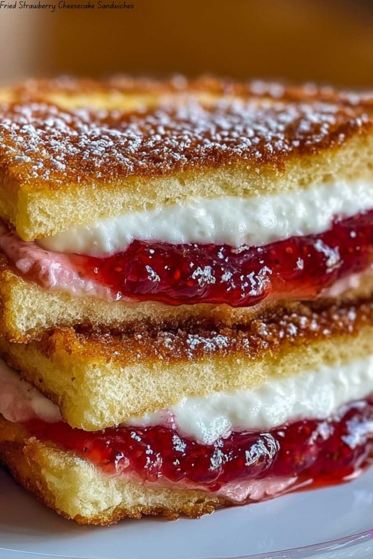 Fried Strawberry Cheesecake Sandwiches