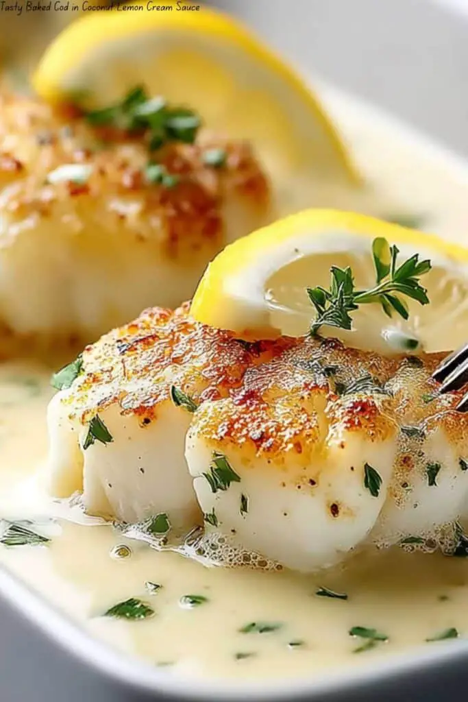 Tasty Baked Cod in Coconut Lemon Cream Sauce 4 Tasty Baked Cod in Coconut Lemon Cream Sauce