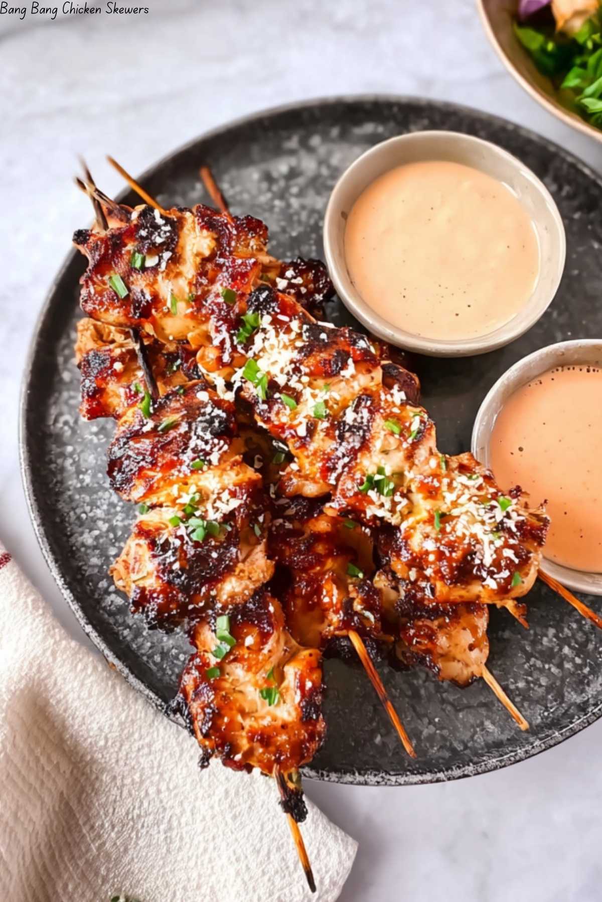 Bang Bang Chicken Skewers
