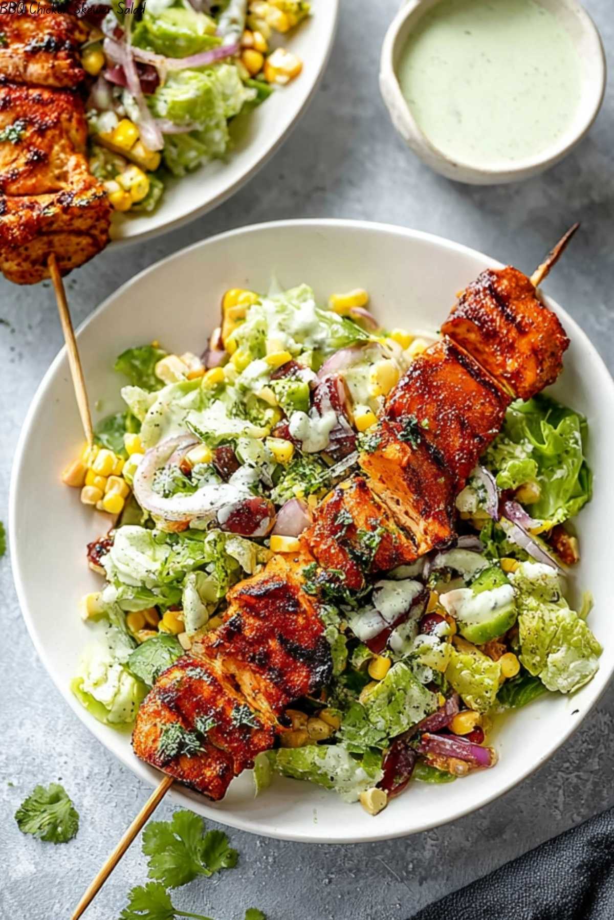 BBQ Chicken Skewer Salad