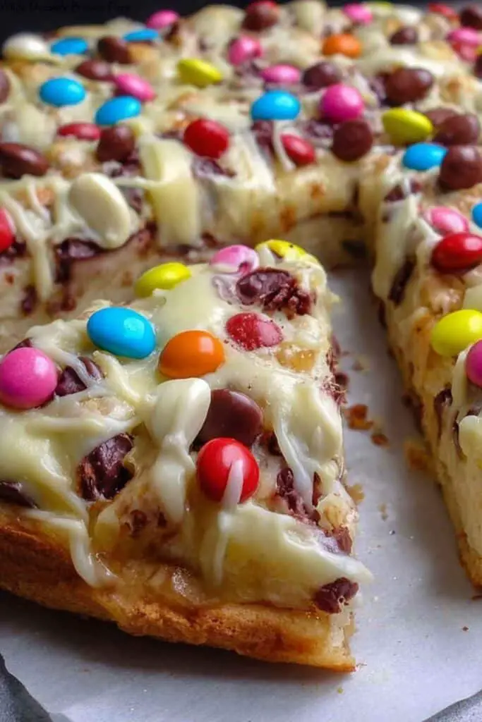 White Chocolate Brownie Pizza 4 White Chocolate Brownie Pizza