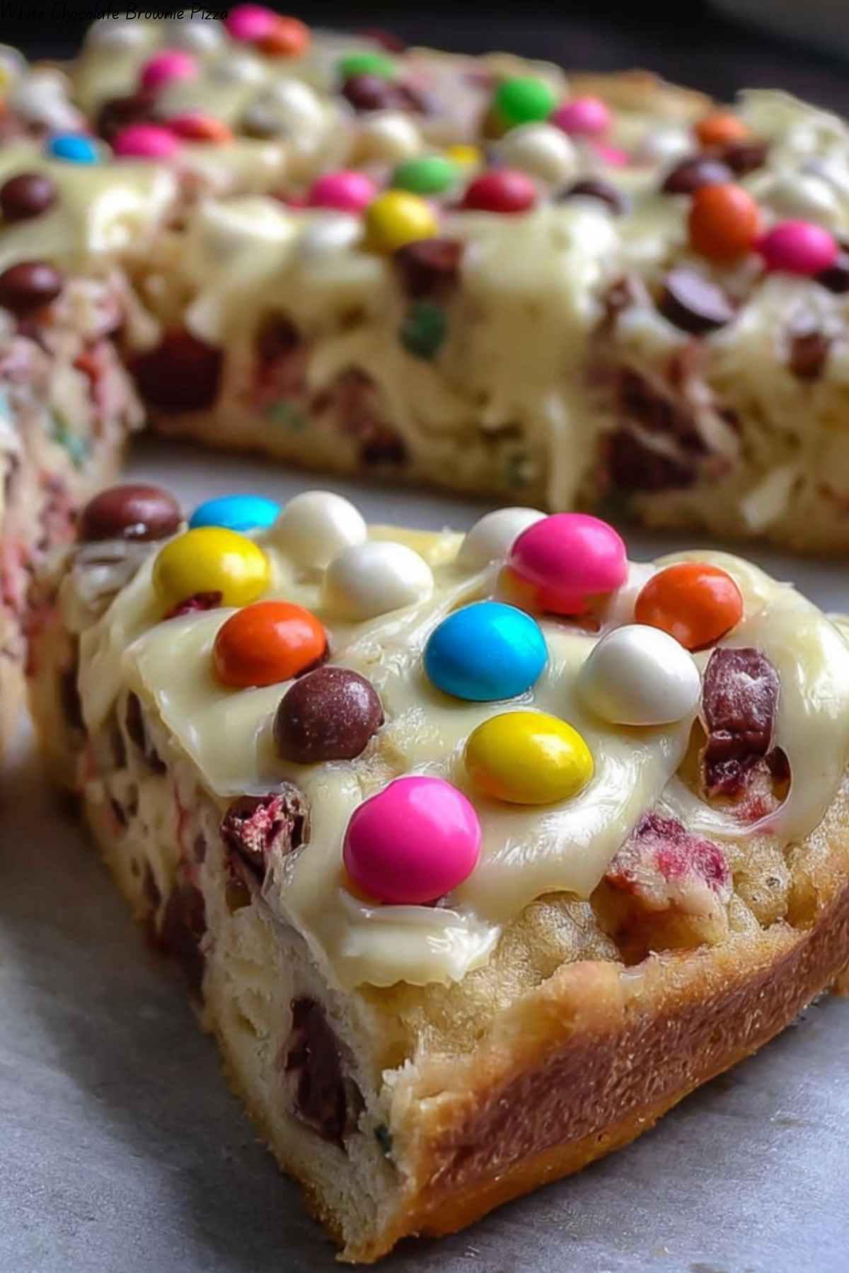 White Chocolate Brownie Pizza